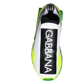 Dolce & Gabbana White Yellow Slip On Sorrento Sneakers Shoes